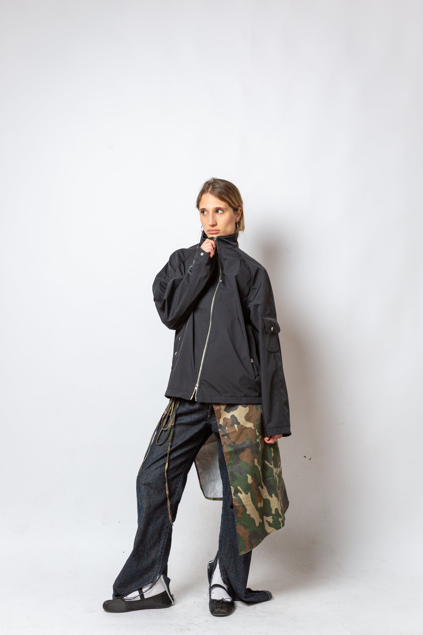 ASYMMETRIC AMPHIBIO TURTLE NECK JCKT