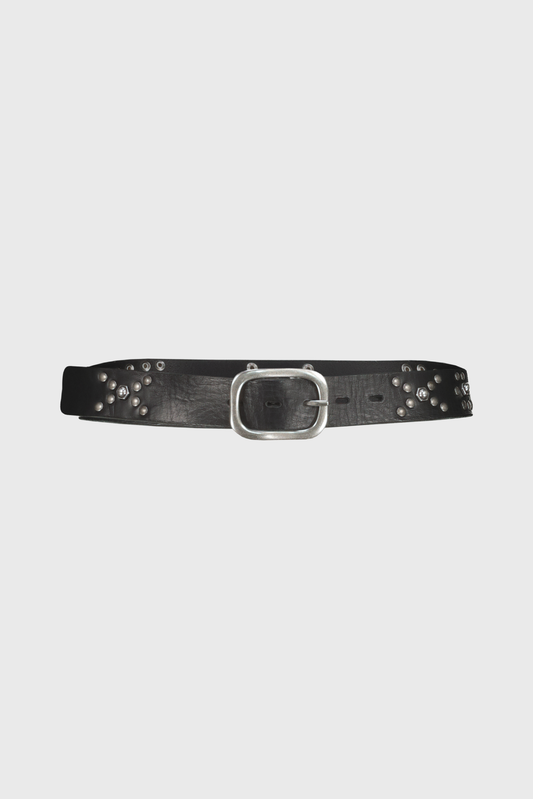 BIKER STUDDED LEATHER BELT