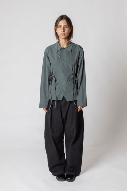 ASYMMETRIC NYLON LACES SHIRT