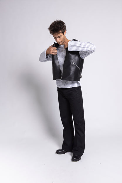 BIKER LEATHER VEST