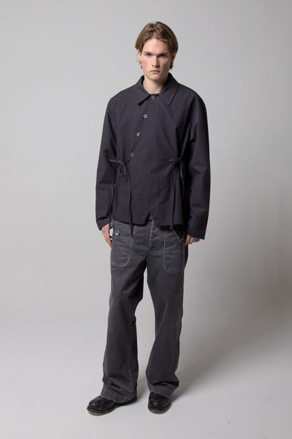 ASYMMETRIC RIP-STOP LACES SHIRT