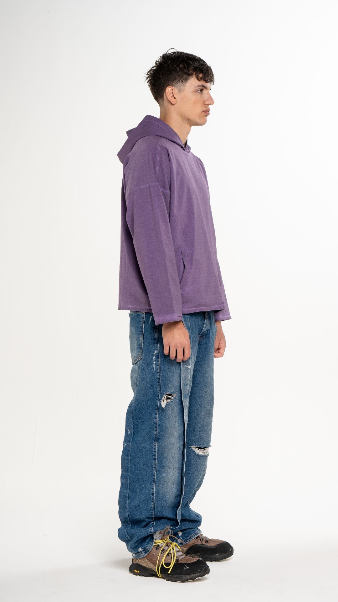 DOUBLE FACE HOODIE – Blue Navy/Washed Lilac