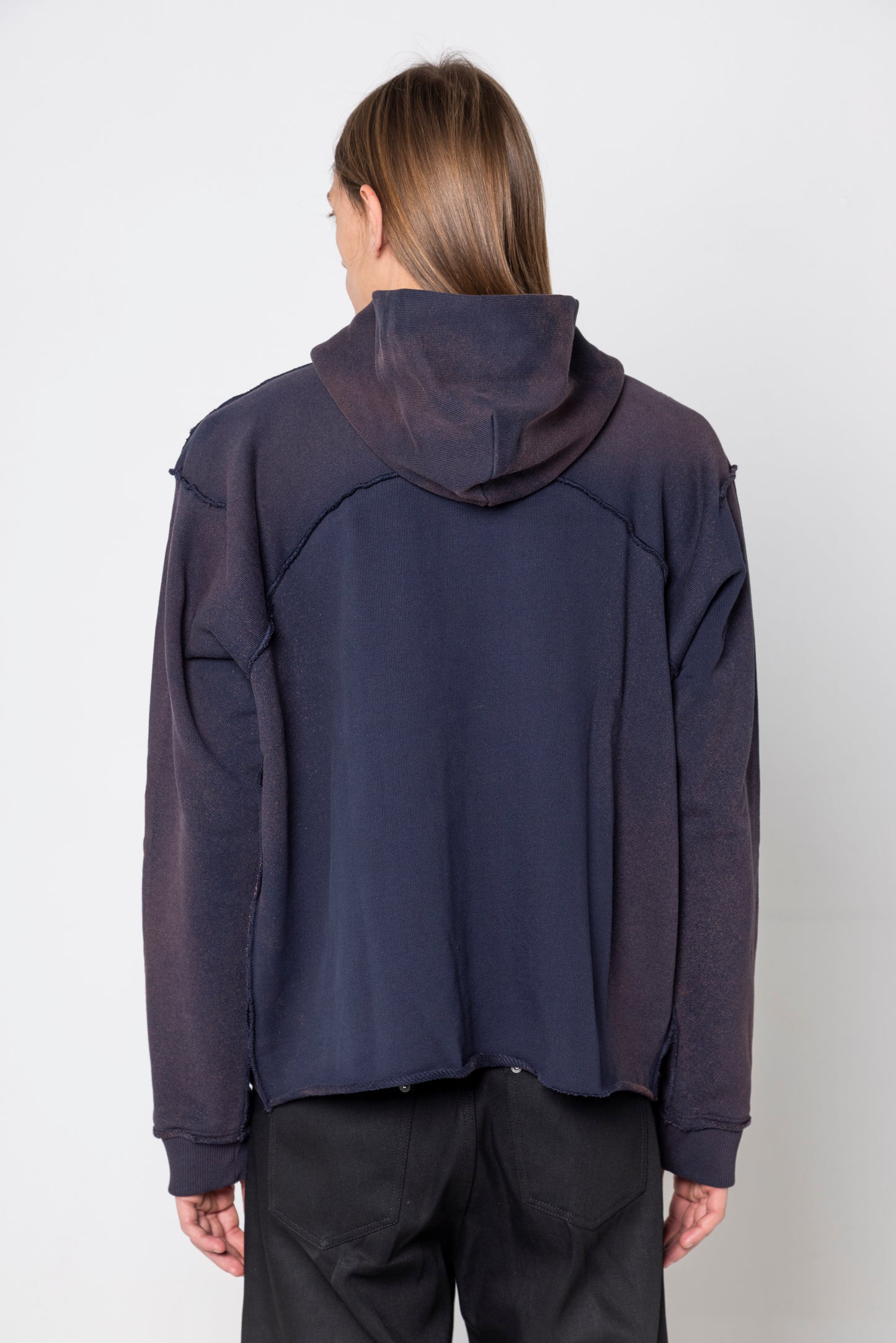 SUNFADED DUST BLUE RAW HOODIE