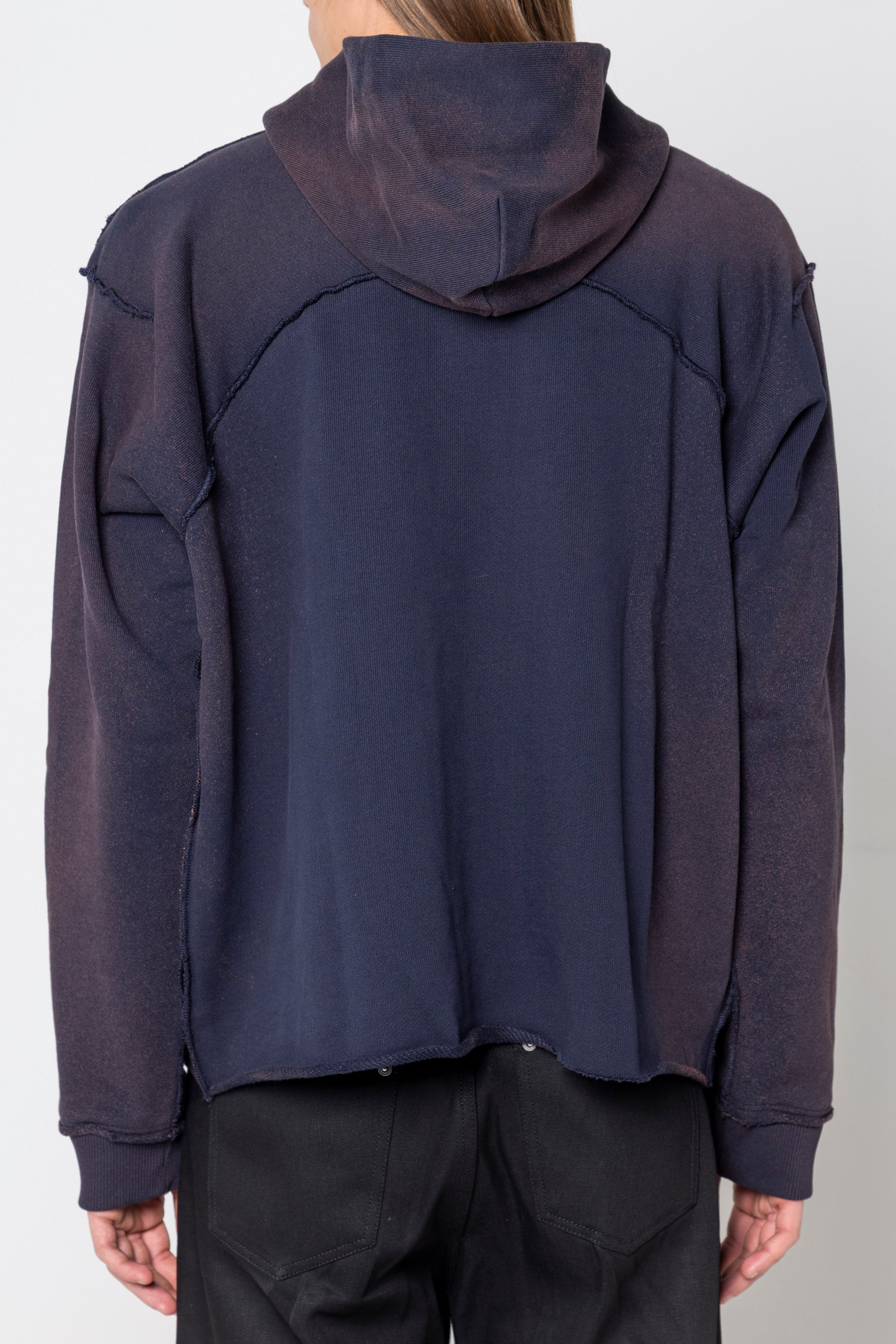 SUNFADED DUST BLUE RAW HOODIE