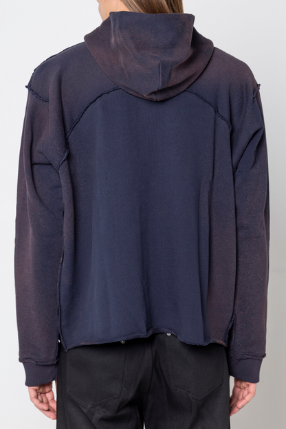 SUNFADED DUST BLUE RAW HOODIE
