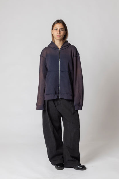 SUNFADED DUST BLUE RAW HOODIE