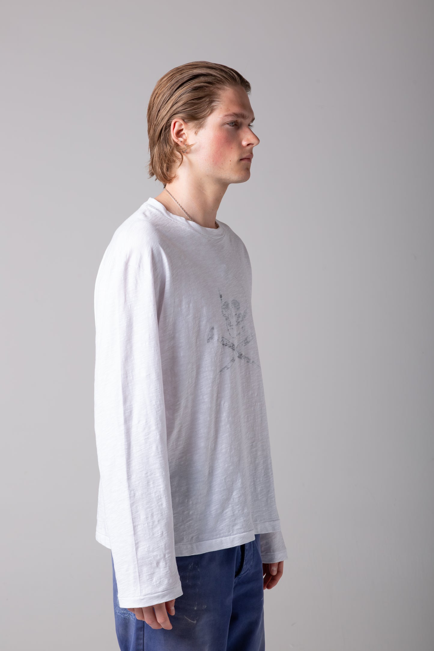 SLUB SINGLE STITCH SKULL LONGSLEEVE