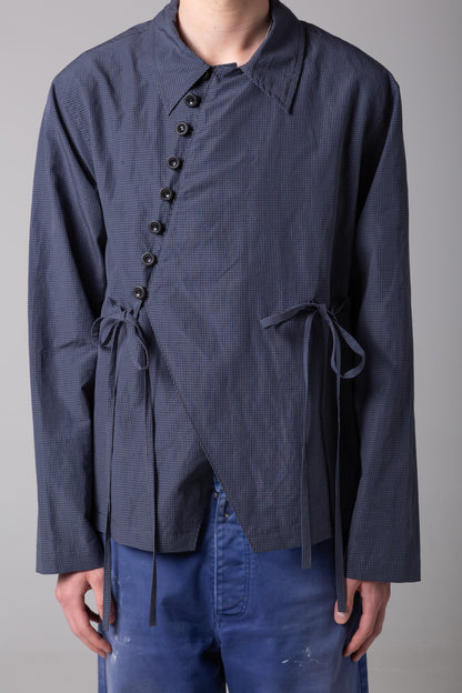 LINEN ASYMMETRIC LACES SHIRT