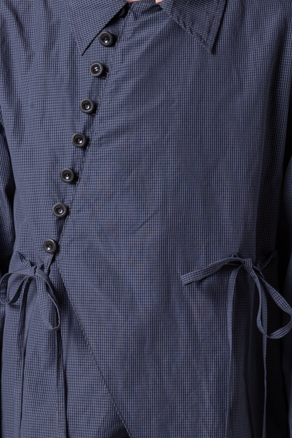 LINEN ASYMMETRIC LACES SHIRT