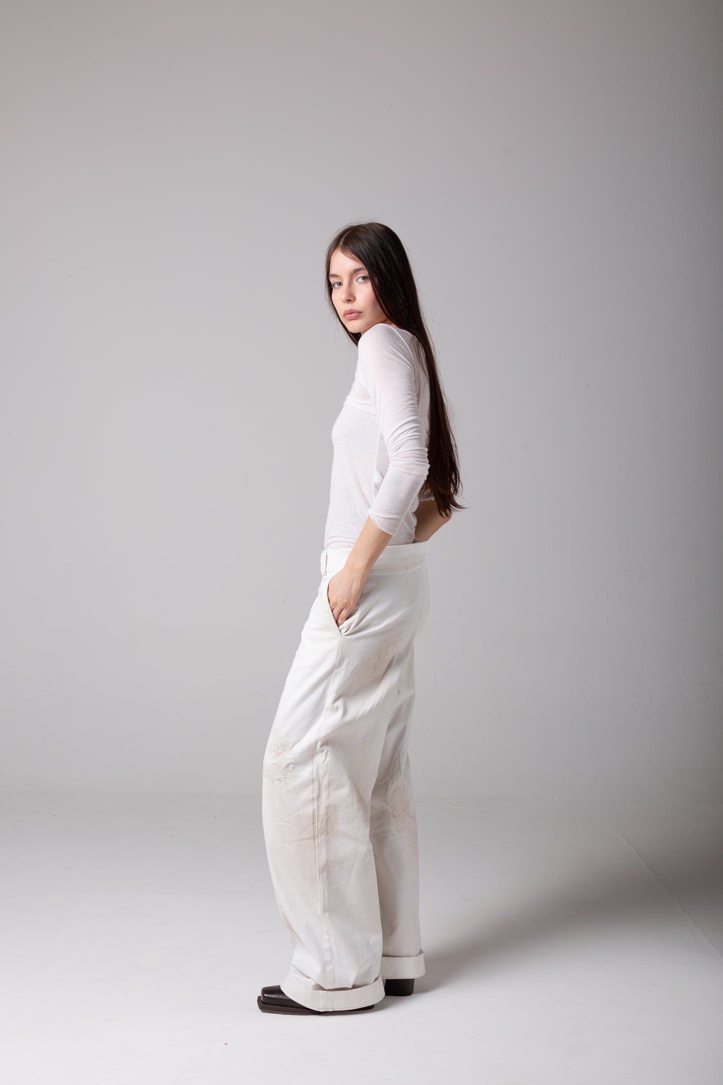 DUSTY WHITE WORK PANT