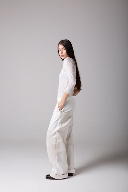 DUSTY WHITE WORK PANT