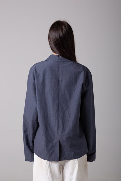 LINEN ASYMMETRIC LACES SHIRT