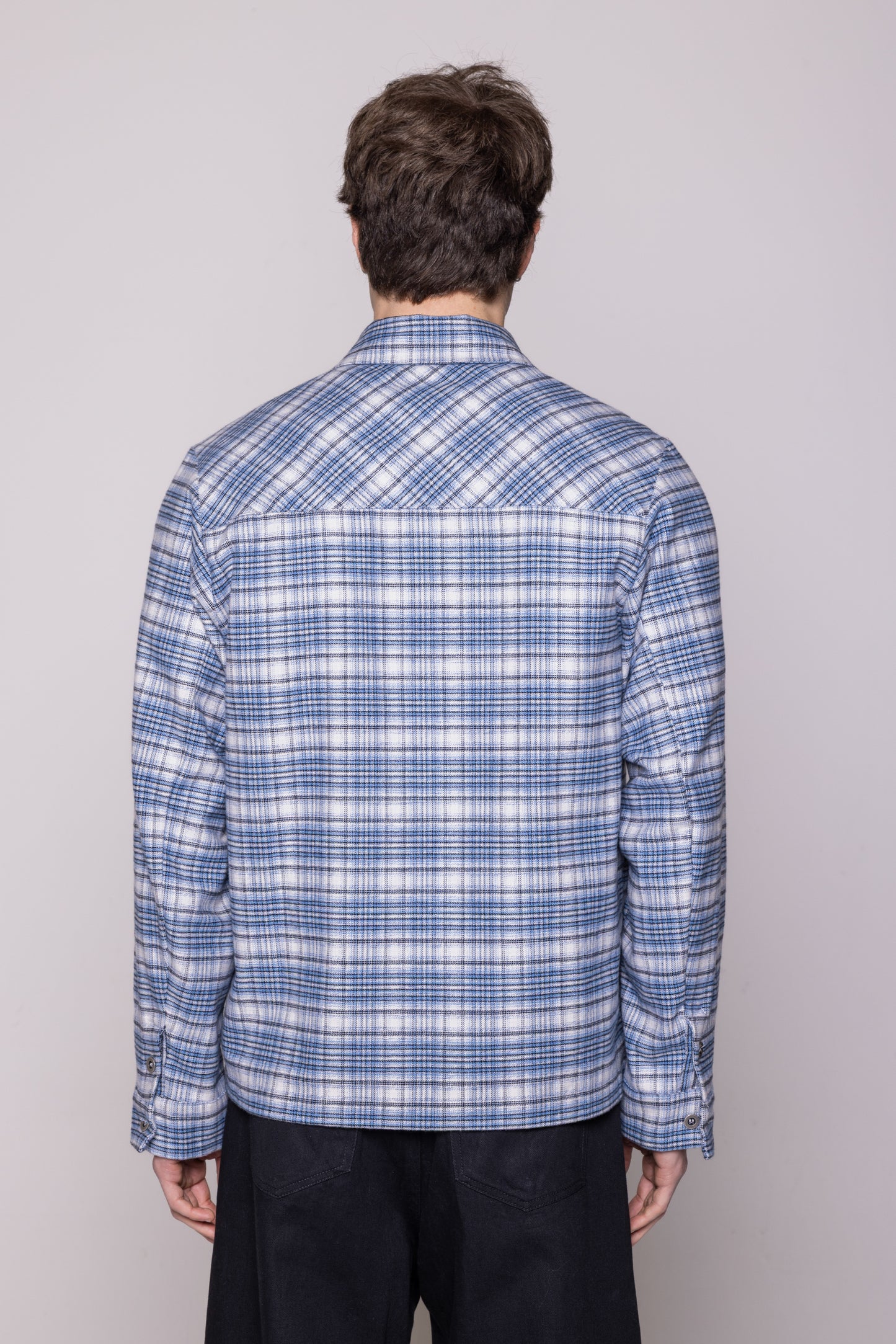 ZIP UP COTTON FLANEL SHIRT