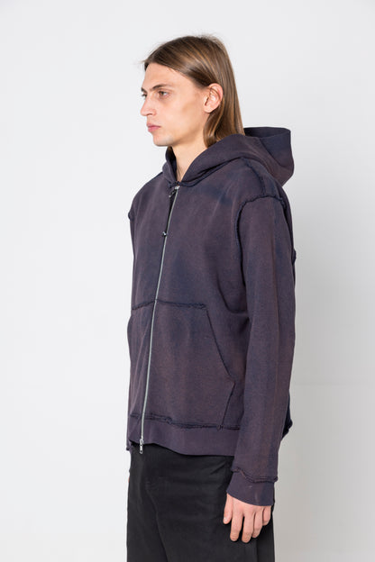 SUNFADED DUST BLUE RAW HOODIE