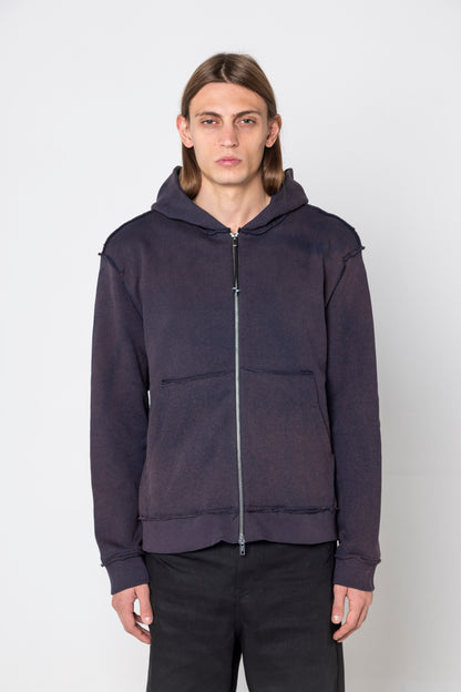 SUNFADED DUST BLUE RAW HOODIE