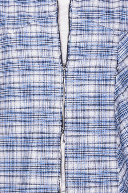 ZIP UP COTTON FLANEL SHIRT