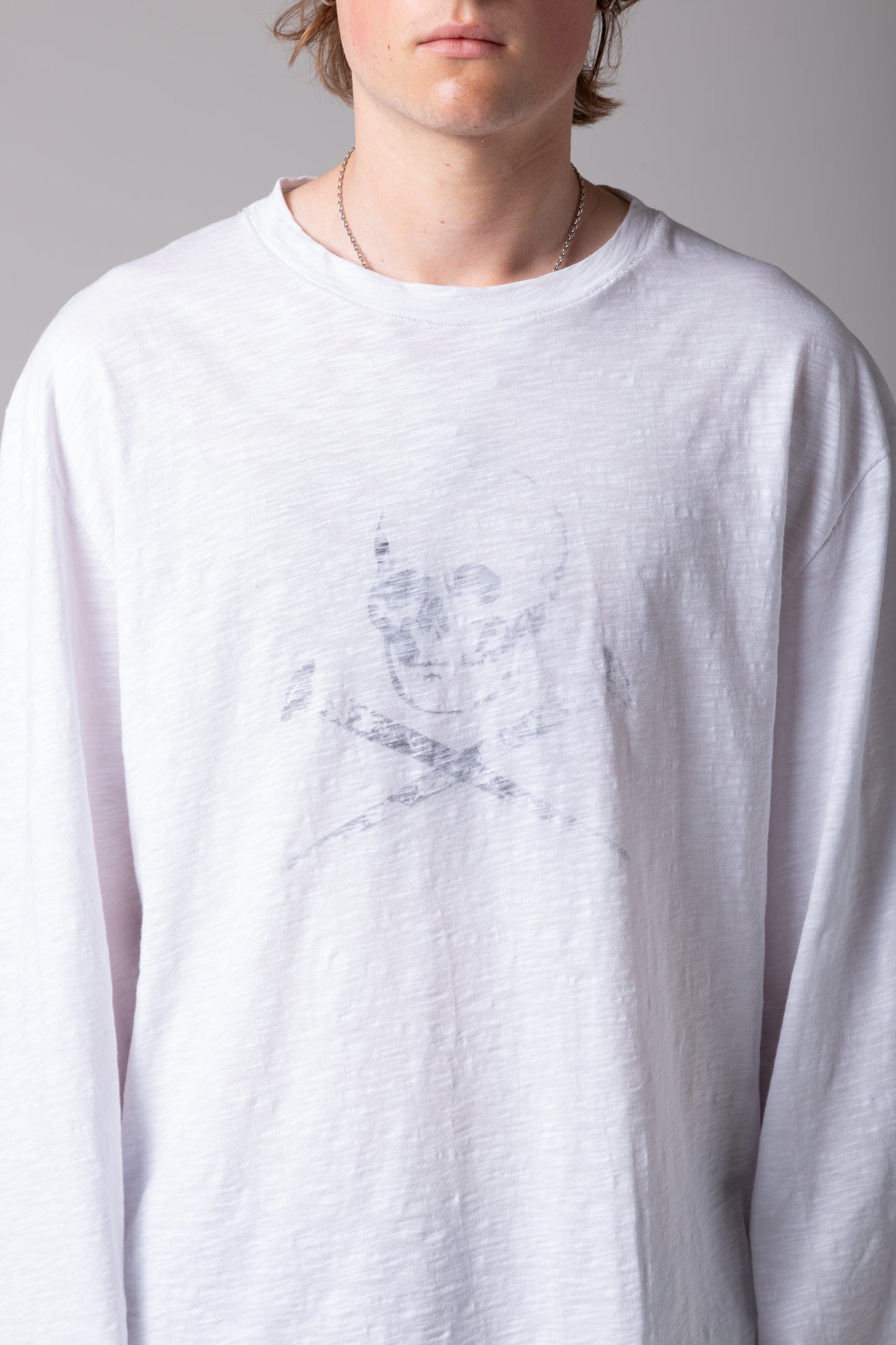 SLUB SINGLE STITCH SKULL LONGSLEEVE