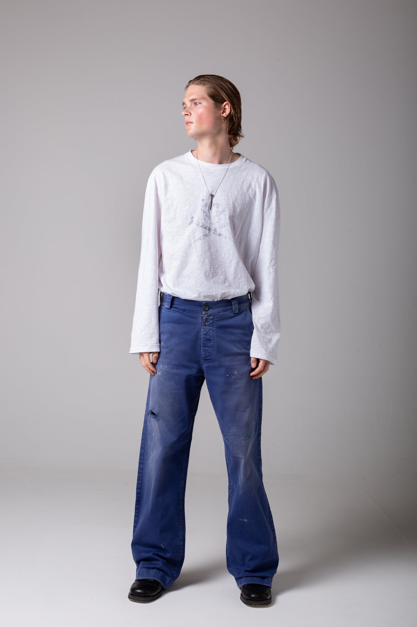 SLUB SINGLE STITCH SKULL LONGSLEEVE