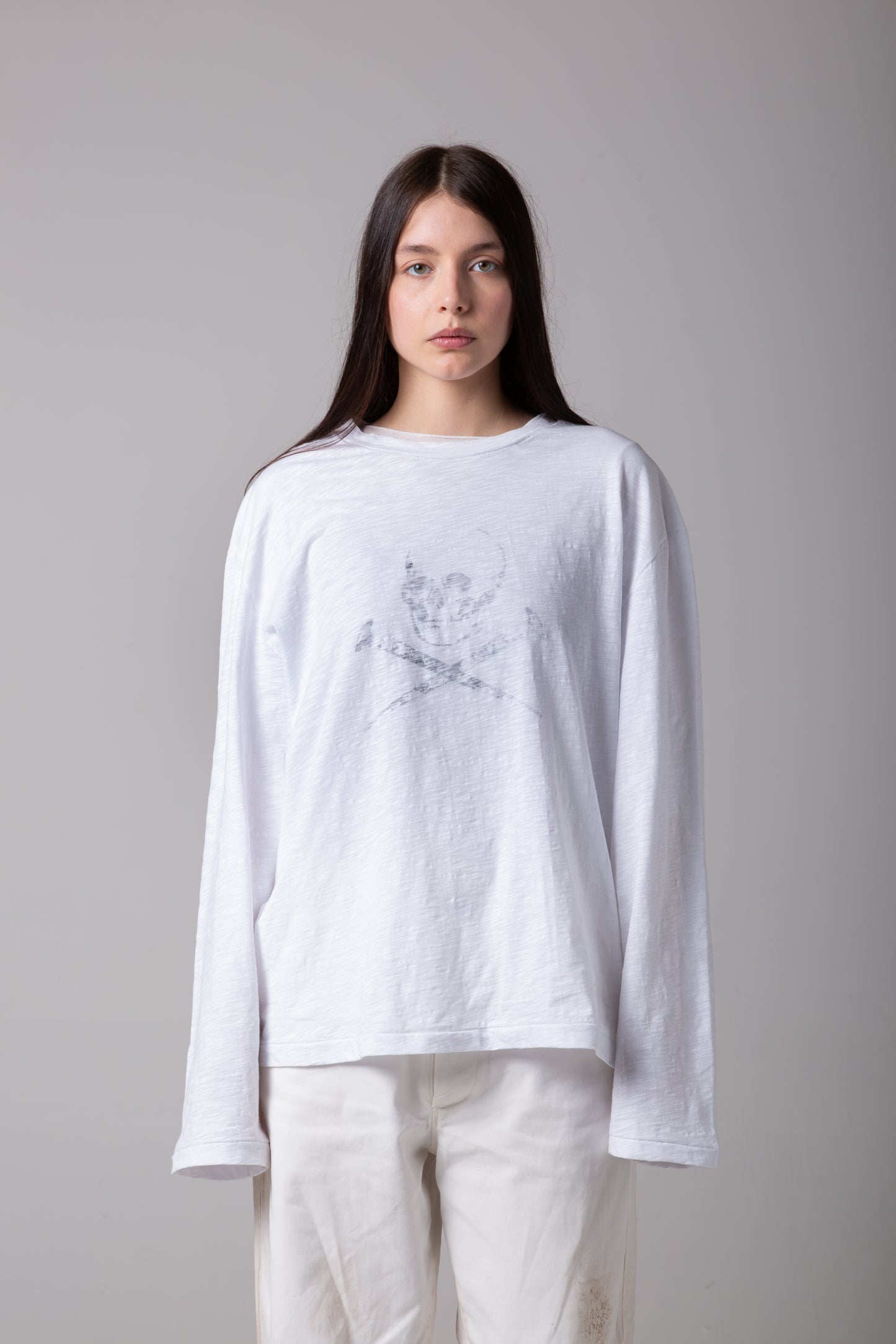 SLUB SINGLE STITCH SKULL LONGSLEEVE