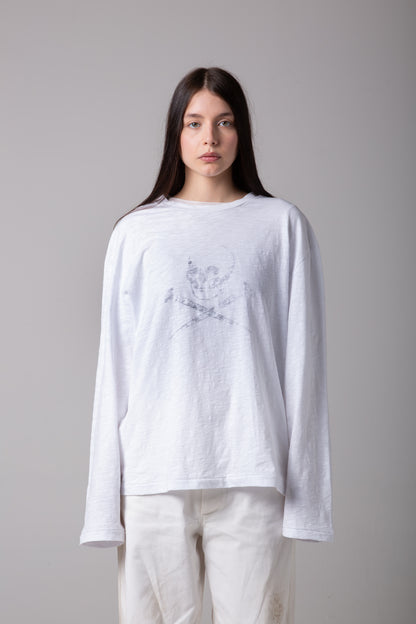 SLUB SINGLE STITCH SKULL LONGSLEEVE