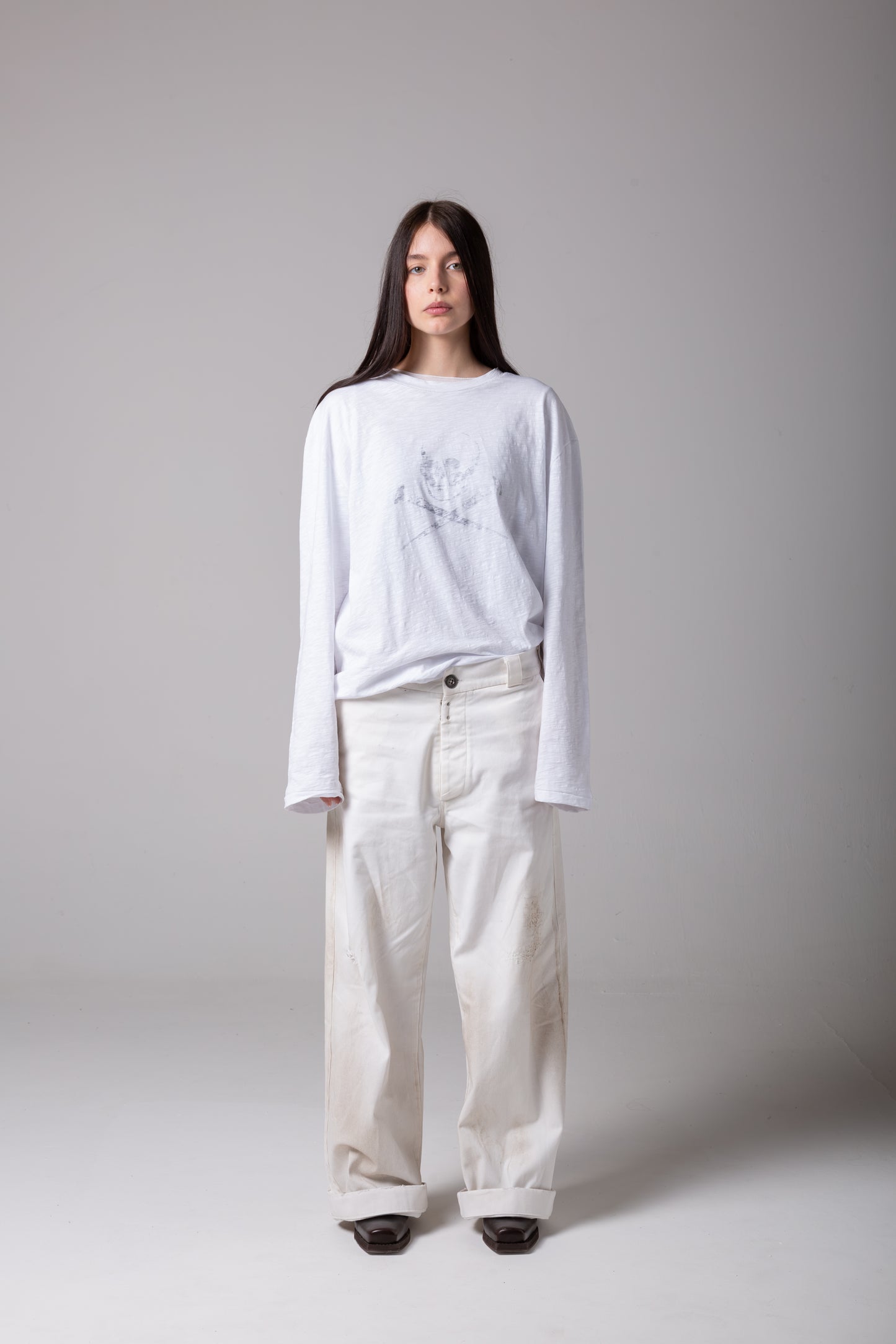 SLUB SINGLE STITCH SKULL LONGSLEEVE