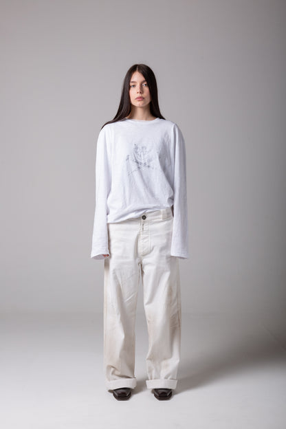 SLUB SINGLE STITCH SKULL LONGSLEEVE