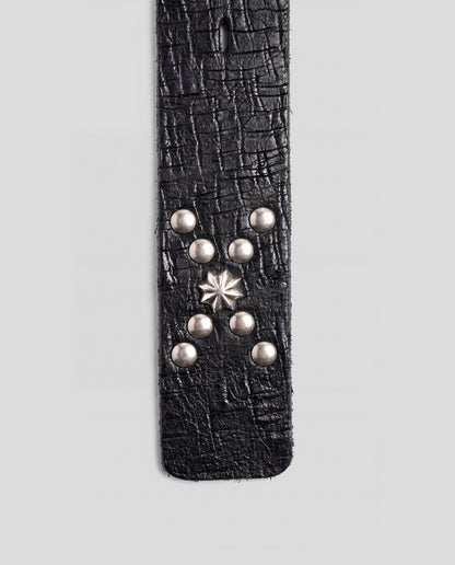 SCARRED BIKER STUDDED BELT
