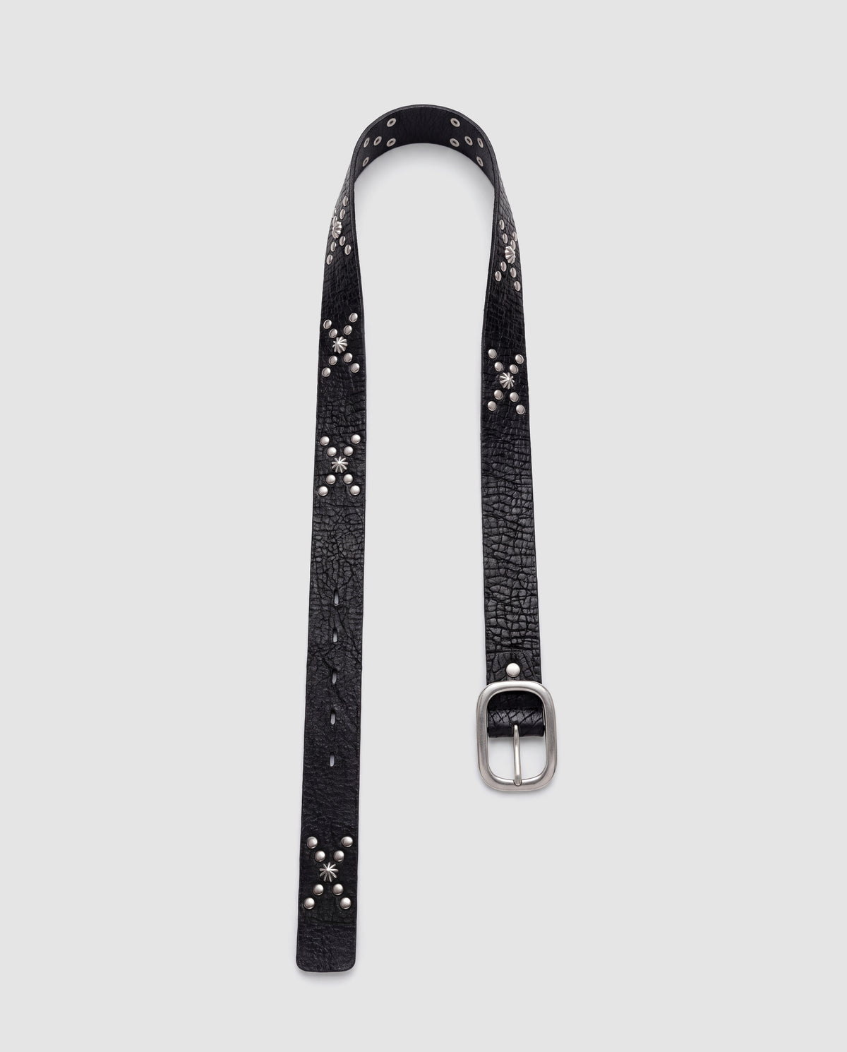SCARRED BIKER STUDDED BELT